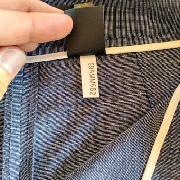 ANTONIO MELANI Straight Leg Textured Blue Cropped Dress Pants Non-Stretch 0 - Picture 6 of 10